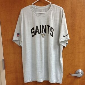 Nike Men's Dri-fit Saints Short Sleeve Heathered Grey Tee